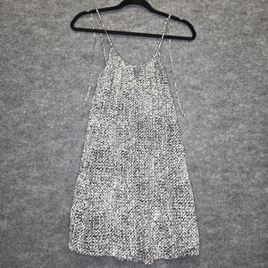 Aeropostale Romper Womens Small Black White Abstract Print Tie Strap Rayon